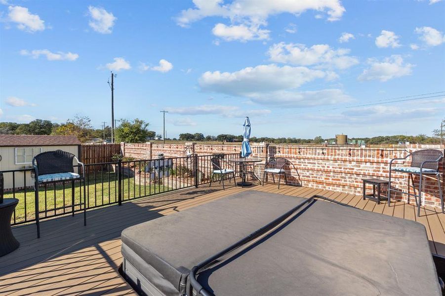 View of wooden deck