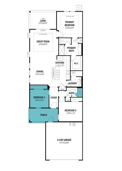 2D floor plan layout of this home in RiverTown - WaterSong, St. Johns, FL (Image 4).