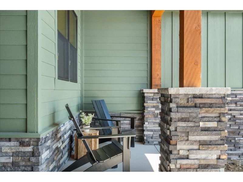 Exterior details and patio area of a home in Harvest Ridge, Berthoud (Image 4).