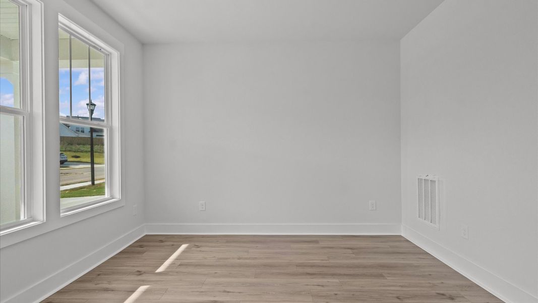 Notable study with French doors and elevated design for both productivity and style