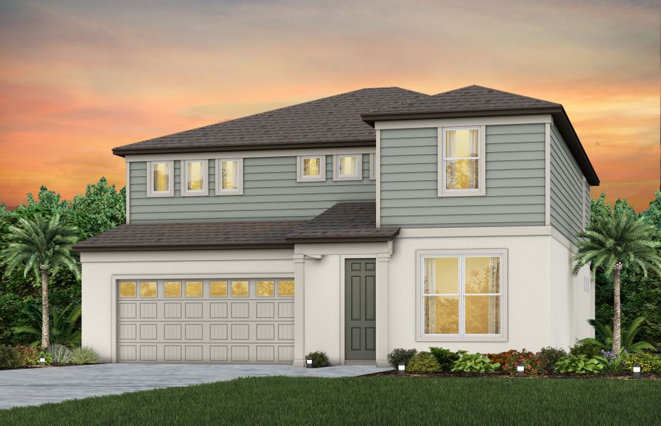 Representative exterior photo of a completed home built from the Wynfield by Pulte Homes in Seaire, Parrish, FL (Image 11). Representative exterior photo of a completed home built from the Wynfield by Pulte Homes in Seaire, Parrish, FL (Image 11).