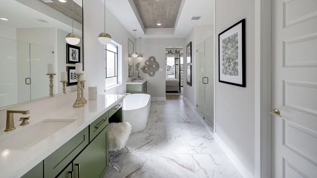 Furnished interior view inside a new home in Meridiana, Manvel (Image 15). Furnished interior view inside a new home in Meridiana, Manvel (Image 15).