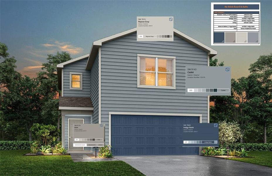 View of front of property with an attached garage and concrete driveway View of front of property with an attached garage and concrete driveway