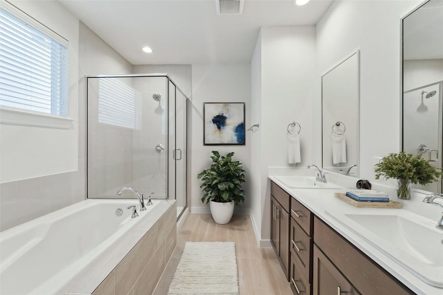 Primary Bathroom: Separate Tub and Shower Primary Bathroom: Separate Tub and Shower