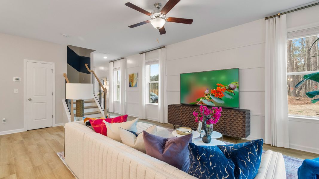 Representative furnished interior of a home built from the Austin - Alternate by DRB Homes in Diamante, Stockbridge (Image 15). Representative furnished interior of a home built from the Austin - Alternate by DRB Homes in Diamante, Stockbridge (Image 15).