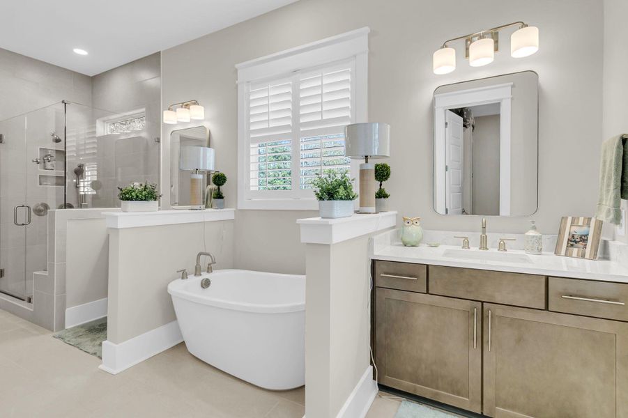 Furnished interior view inside a new home in Overlook at Copahee Sound, Awendaw (Image 15). Furnished interior view inside a new home in Overlook at Copahee Sound, Awendaw (Image 15).