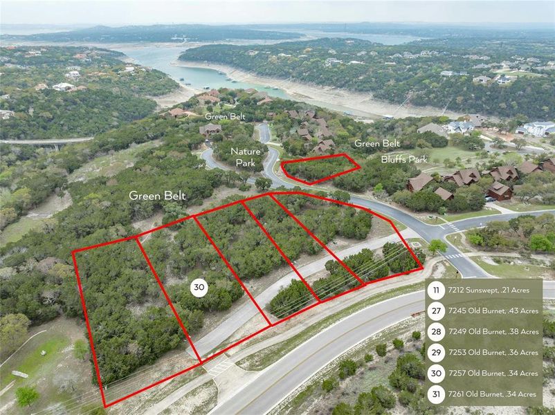 7257 Old Burnet - .34 Acres Backing Greenbelt (Approximate Boundary)