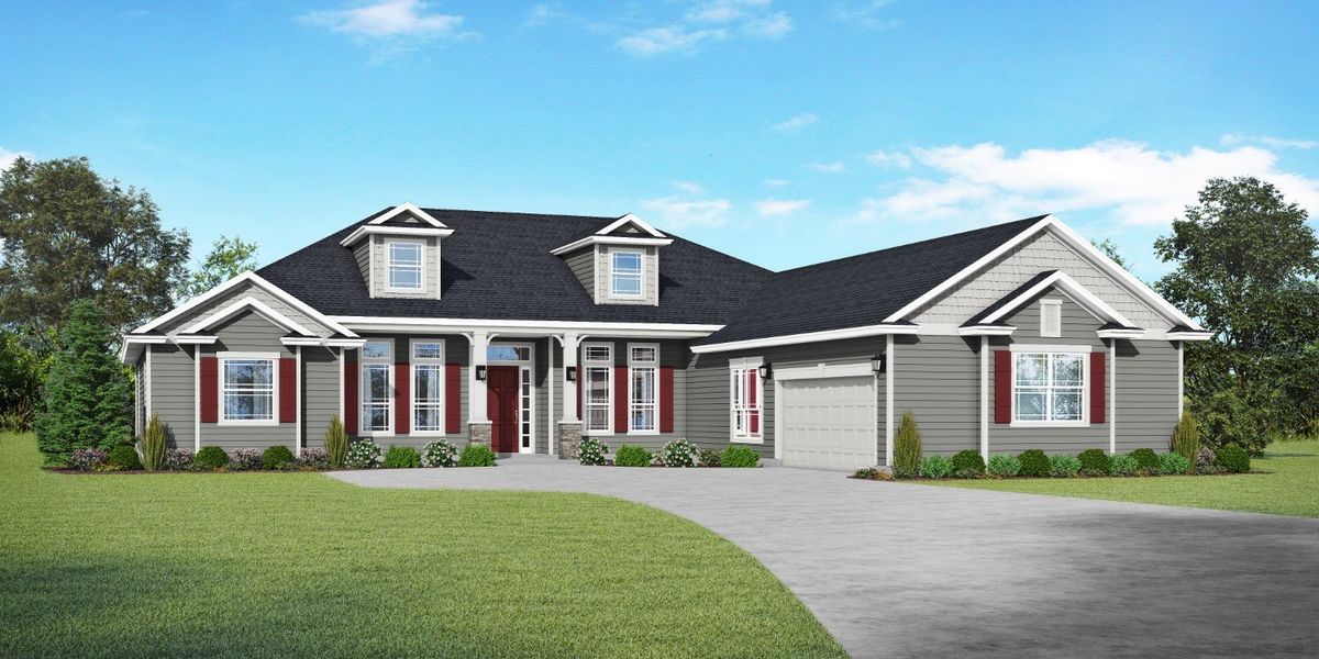 Representative exterior photo of a completed home built from the Deercreek by SEDA New Homes in Edwards Creek Estates, Jacksonville, FL (Image 4). Representative exterior photo of a completed home built from the Deercreek by SEDA New Homes in Edwards Creek Estates, Jacksonville, FL (Image 4).