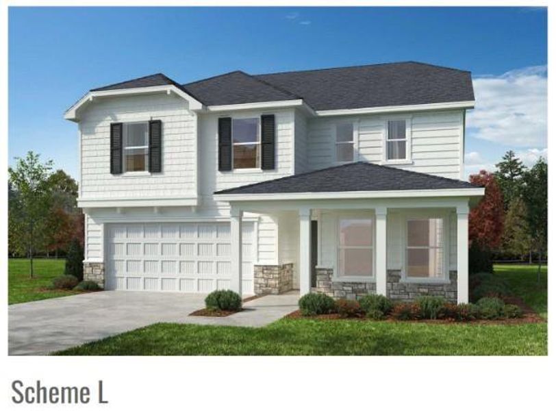 Front exterior of a new home in Wilson Creek, Indian Land, SC, highlighting curb appeal (Image 1). Front exterior of a new home in Wilson Creek, Indian Land, SC, highlighting curb appeal (Image 1).