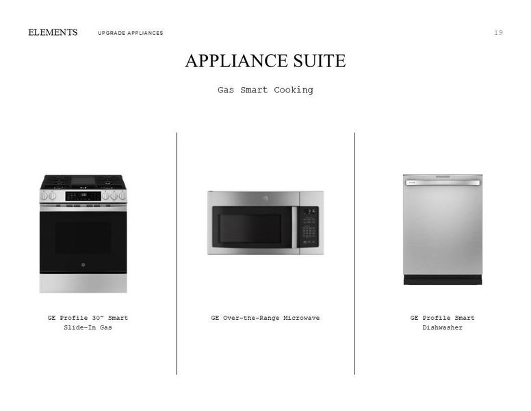Elements Look Palette 1: Appliance Selection Sheet (*Artist rendering used for illustration purposes only.)