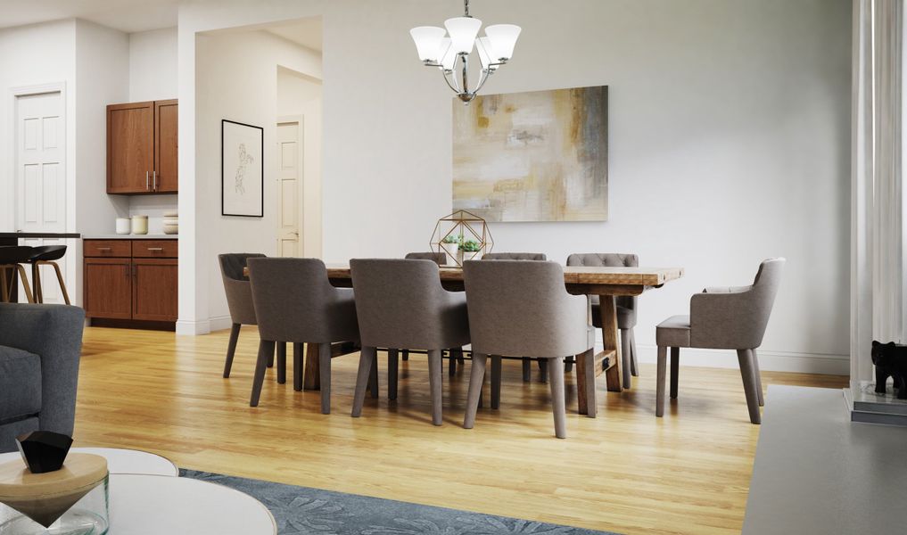 Cozy dining area next to great room ideal for entertaining guests