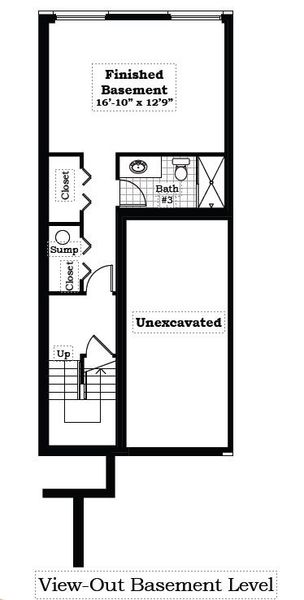 2D floor plan layout for the The Keswick Townhome (Interior Viewout) by Norfolk Homes in Bristol Ridge Townhomes, Ann Arbor, MI (Image 26).