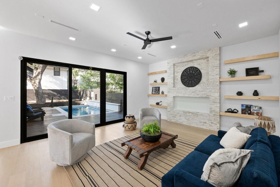 Furnished interior view inside a new home in , Austin (Image 7). Furnished interior view inside a new home in , Austin (Image 7).