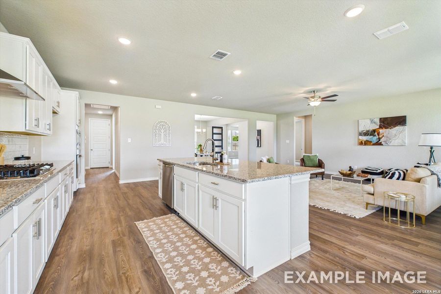Furnished interior view inside a new home in Potranco Oaks, Castroville (Image 9).