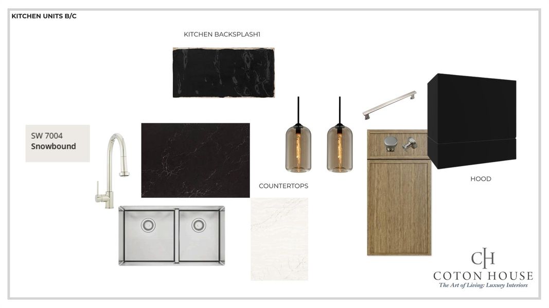 Unit B/C Kitchen selections. Final selections are subject to change due to availability or curated design.