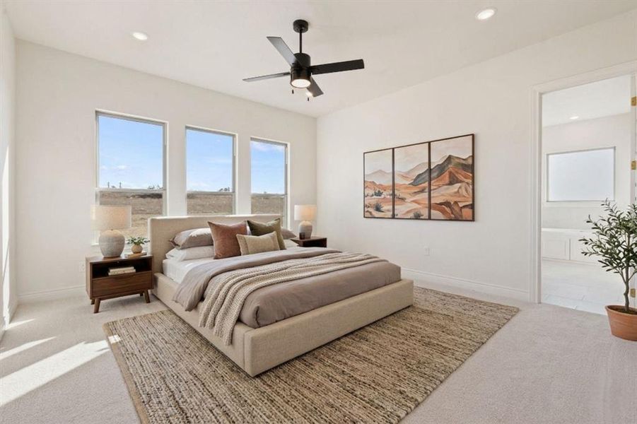 Virtually staged bedroom