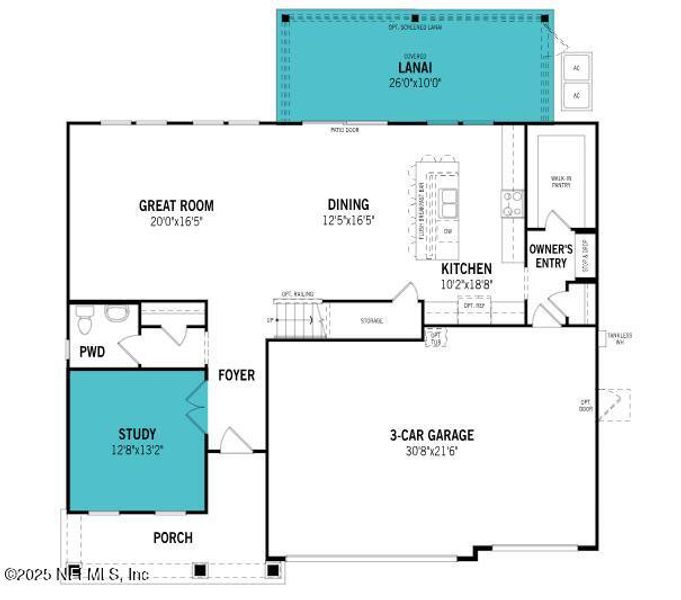 2D floor plan layout of this home in RiverTown - Forest, St. Johns, FL (Image 3).
