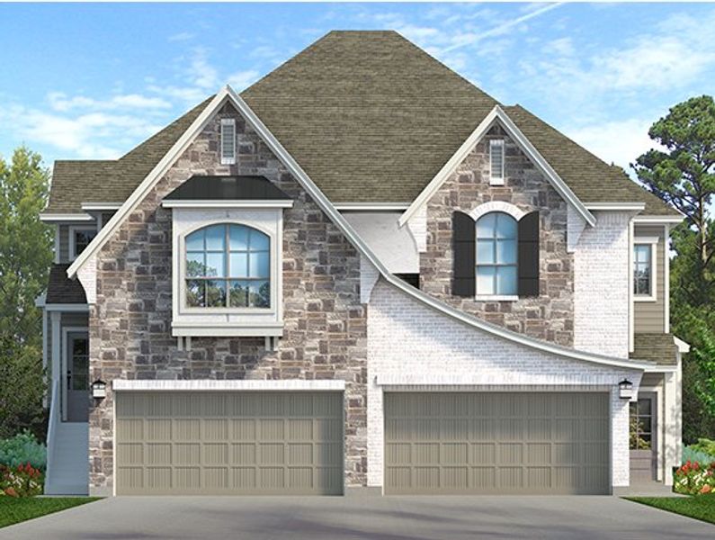 Front exterior of a new home in Woodforest, Montgomery, TX, highlighting curb appeal (Image 1). Front exterior of a new home in Woodforest, Montgomery, TX, highlighting curb appeal (Image 1).