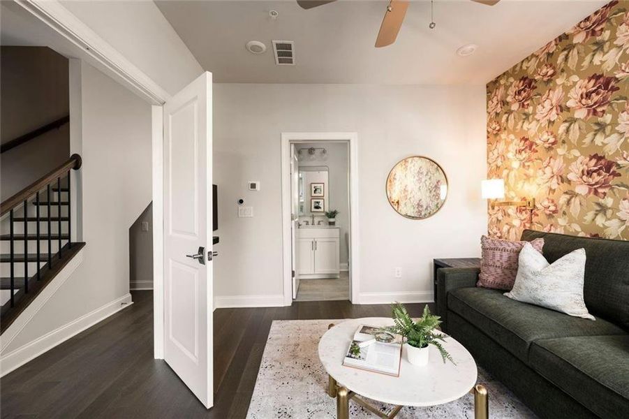 Furnished interior view inside a new home in Towns on Thompson, Alpharetta (Image 22).
