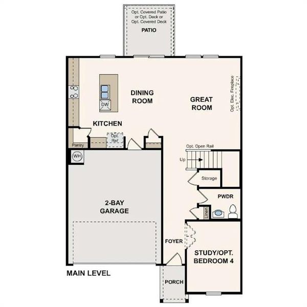 2D floor plan layout of this home in Union Heights, Flowery Branch, GA (Image 3).