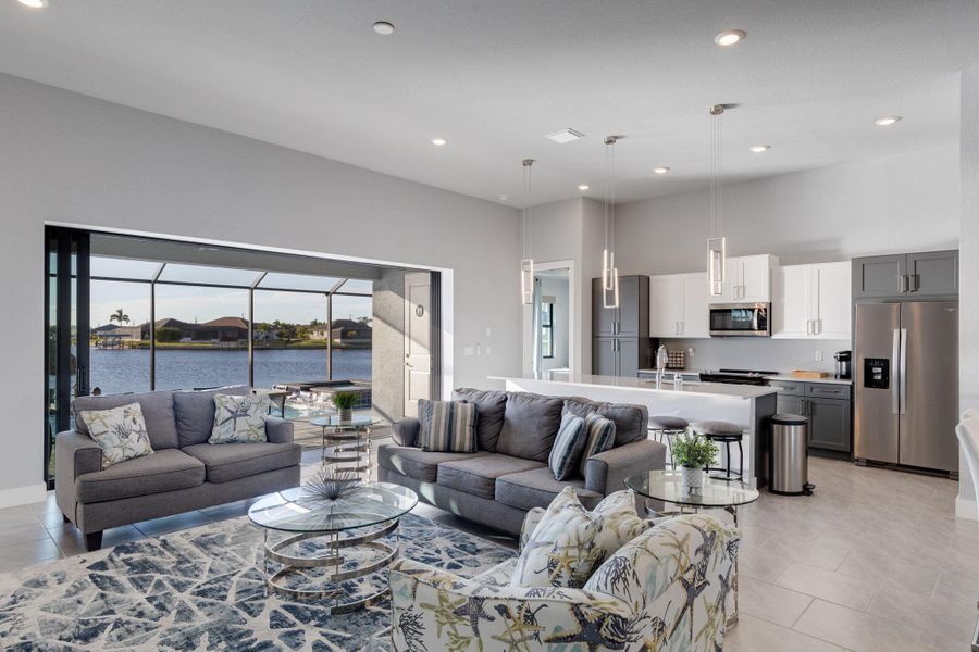 Furnished interior view inside a new home in , Cape Coral (Image 14). Furnished interior view inside a new home in , Cape Coral (Image 14).