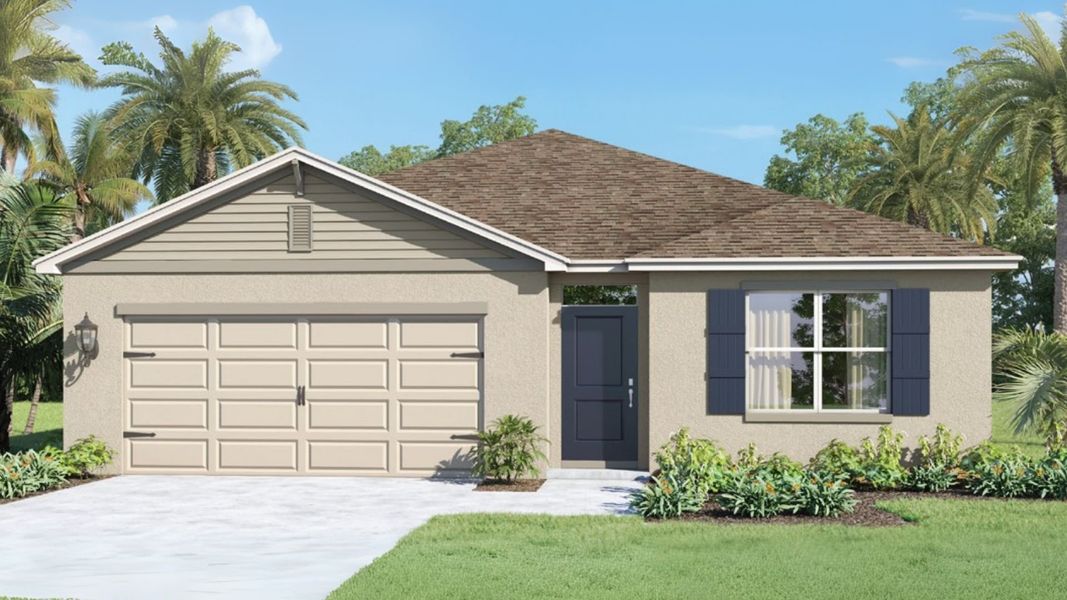 Representative exterior photo of a completed home built from the CALI by D.R. Horton in Sagewood, Apopka, FL (Image 2).
