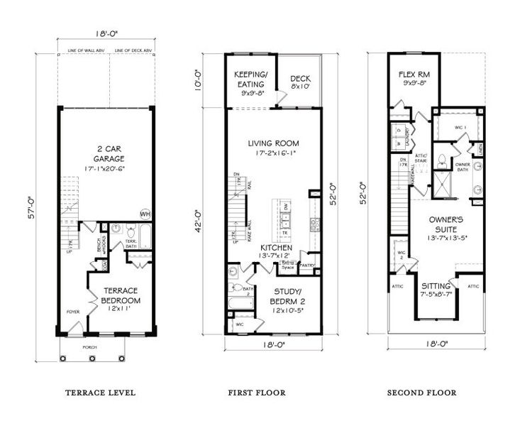 2D floor plan layout for the The Greenfield by JW Collection in The Village at River Green, Canton, GA (Image 2).