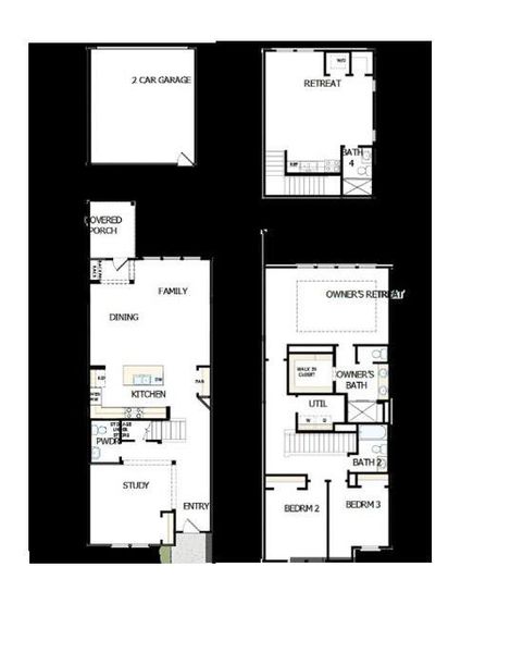2D floor plan layout of this home in North Creek Village - Townhomes, Huntersville, NC (Image 5).