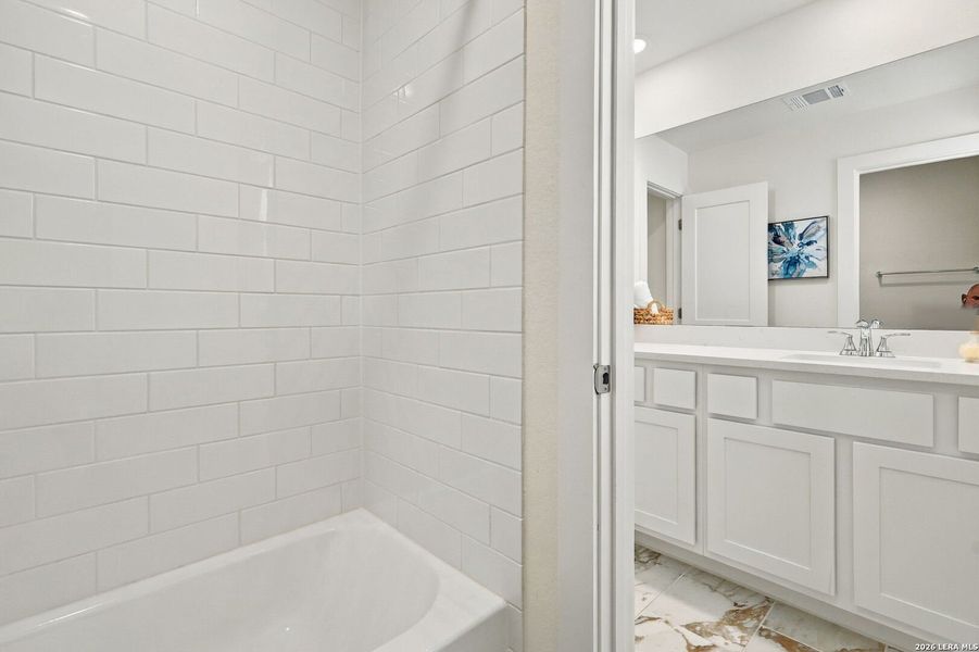Furnished interior view inside a new home in Gruene Villages, New Braunfels (Image 39).