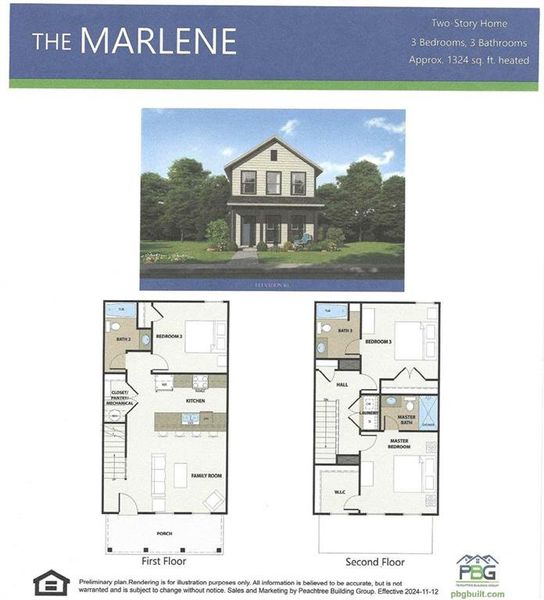 2D floor plan layout of this home in , Fayetteville, GA (Image 3).