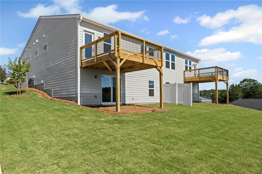 Exterior details and patio area of a home in Villas at Gold Creek, Dawsonville (Image 22).
