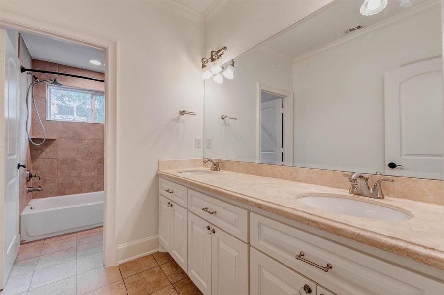 ENSUITE FULL BATH WITH DOUBLE SINKS IN BEDROOM 4