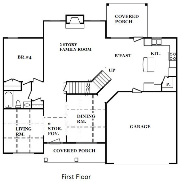 2D floor plan layout for the Hamilton by JR Homes in The Registry, McDonough, GA (Image 5).