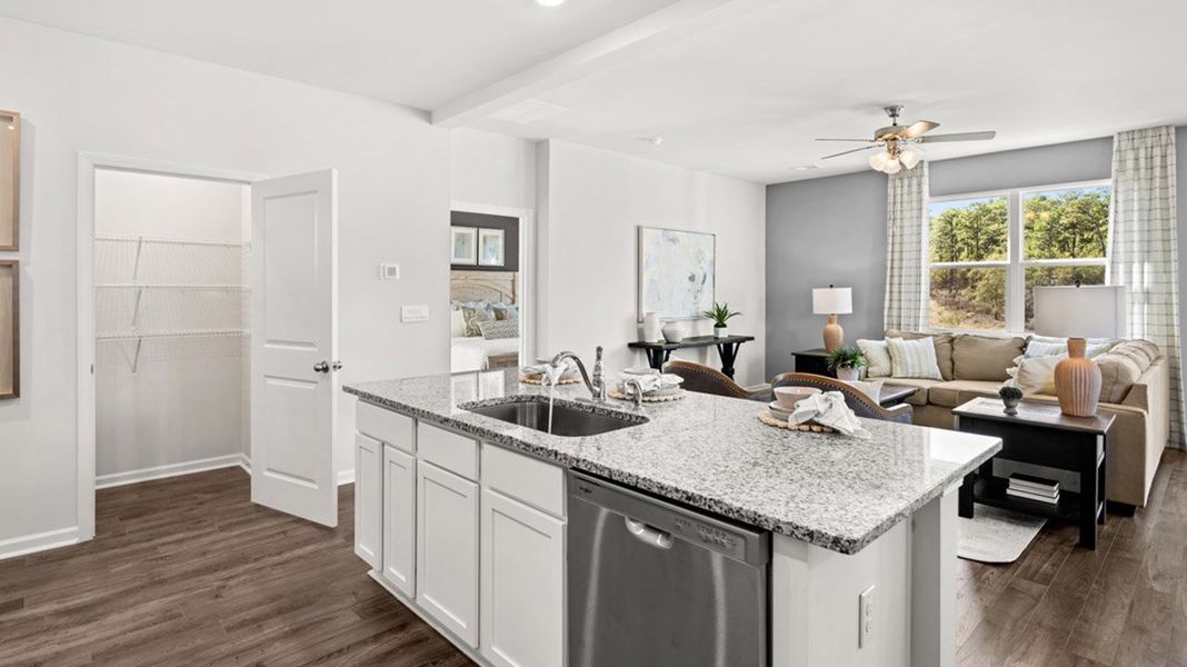 Representative furnished interior of a home built from the Belfort by D.R. Horton in The Abbey at Trolley Run Station, Aiken (Image 9). Representative furnished interior of a home built from the Belfort by D.R. Horton in The Abbey at Trolley Run Station, Aiken (Image 9).