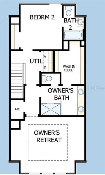 2D floor plan layout of this home in Towns at Union, St. Petersburg, FL (Image 5).