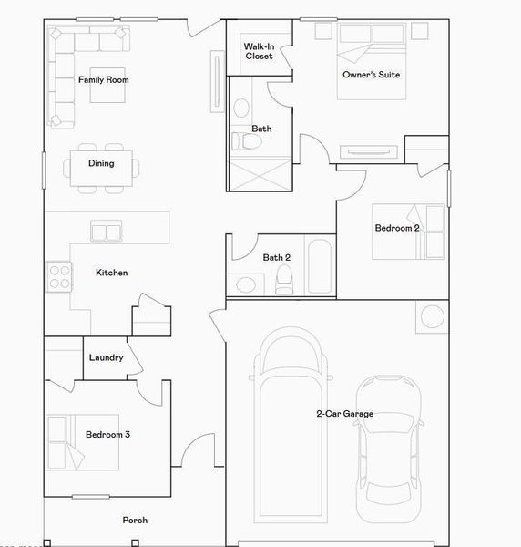 2D floor plan layout of this home in Scotts Bend, Baytown, TX (Image 3).