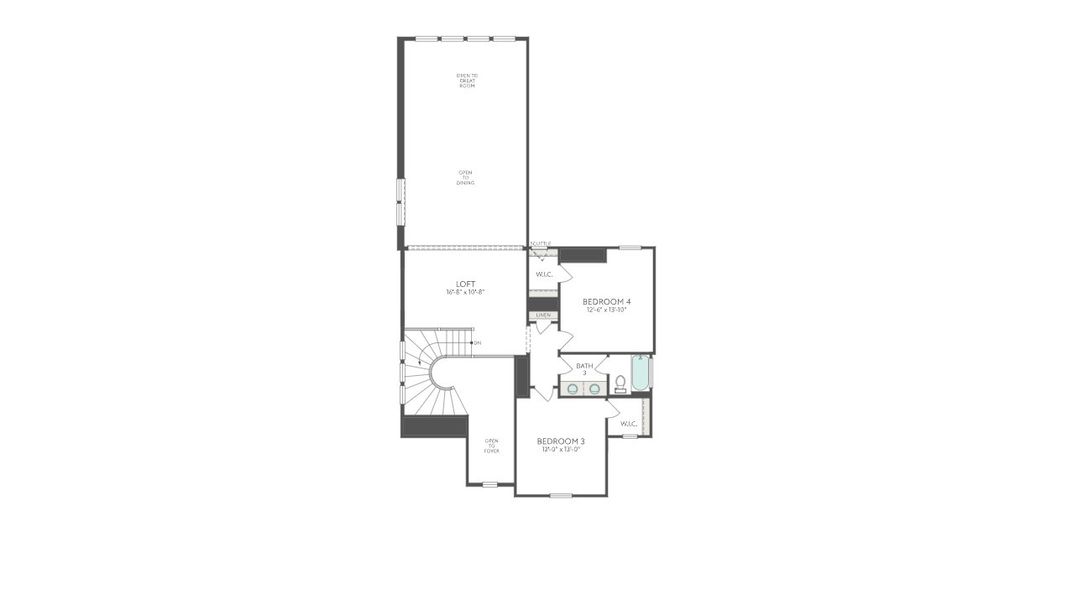 2D floor plan layout for the Hawk by Tri Pointe Homes in Oakhill Reserve, Tomball, TX (Image 4).