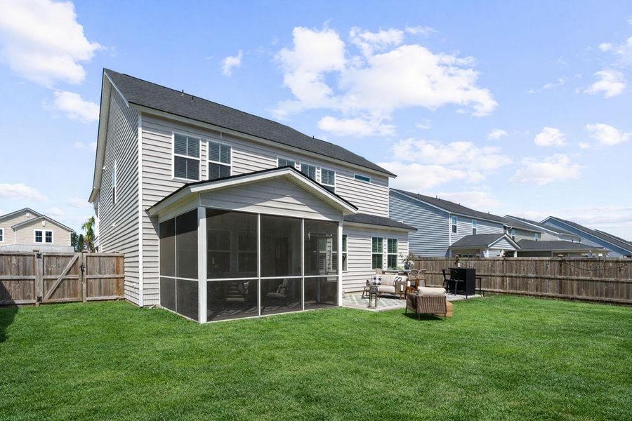 Exterior details and patio area of a home in Sweetgrass at Summers Corner, Summerville (Image 29).