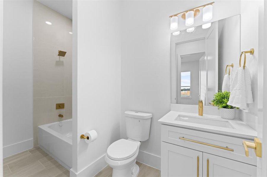 Full bath with vanity and  shower combination