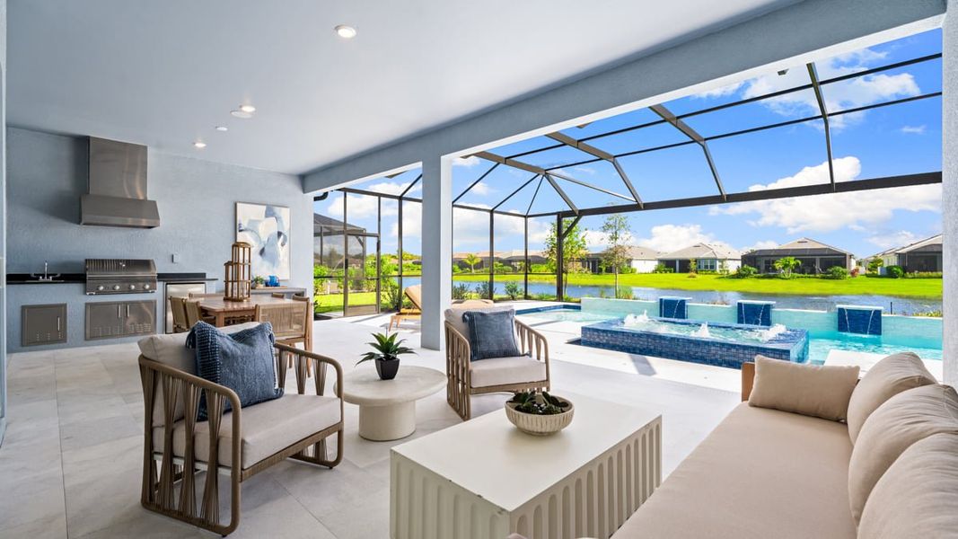 Representative exterior details of a home built from the Pallazio II by Taylor Morrison in Skye Ranch Community Group Page, Sarasota (Image 3).