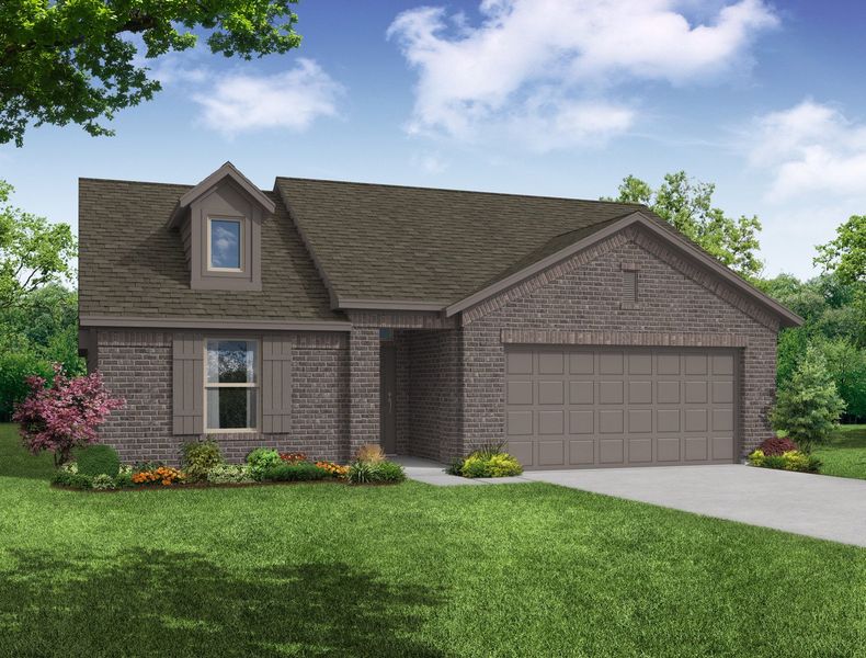 Representative exterior photo of a completed home built from the Cheyenne by Impression Homes in De Berry Reserve, Royse City, TX (Image 6). Representative exterior photo of a completed home built from the Cheyenne by Impression Homes in De Berry Reserve, Royse City, TX (Image 6).