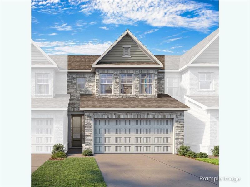 Front exterior of a new home in Lake Shore, Winder, GA, highlighting curb appeal (Image 1). Front exterior of a new home in Lake Shore, Winder, GA, highlighting curb appeal (Image 1).