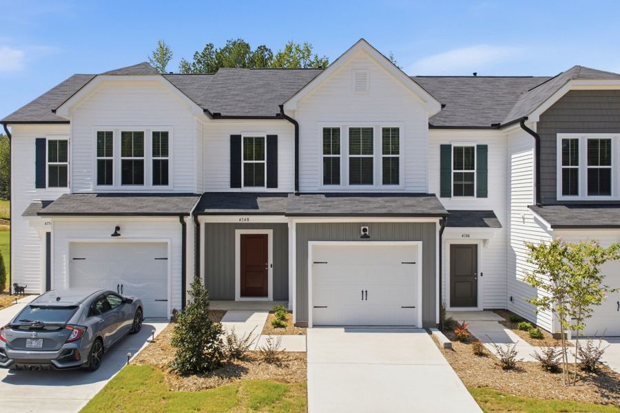 Front exterior of a new home in Carpenter Falls, Durham, NC, highlighting curb appeal (Image 30).