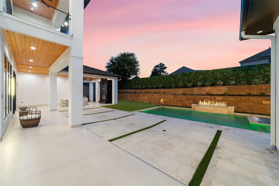 Stepping outside, thoughtful landscaping...
