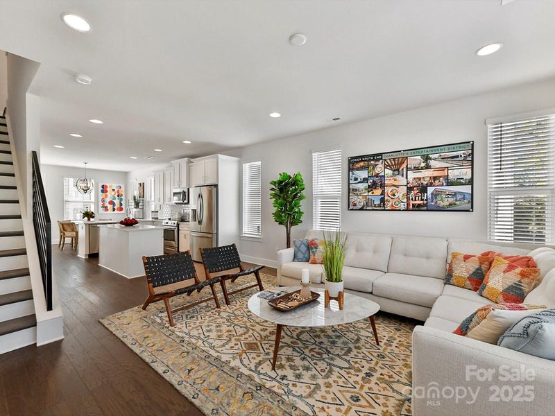 Furnished interior view inside a new home in LOSO Terraces, Charlotte (Image 3). Furnished interior view inside a new home in LOSO Terraces, Charlotte (Image 3).