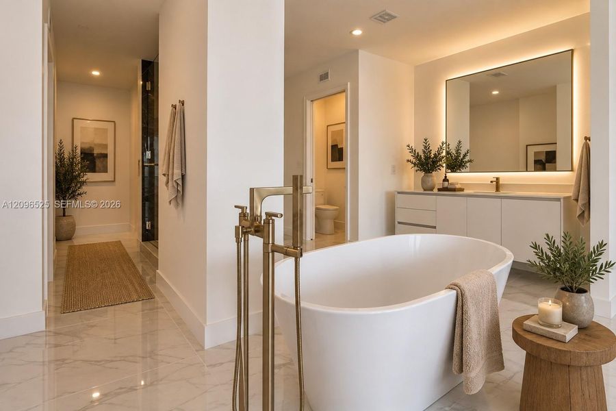 Furnished interior view inside a new home in Aria Reserve, Miami (Image 28).
