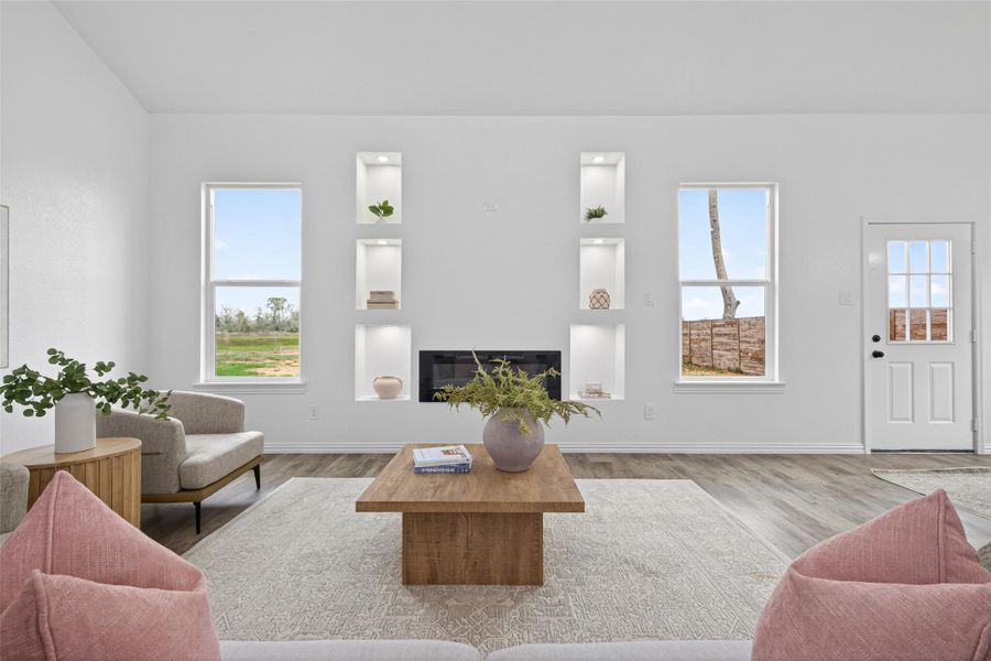 Spacious living room designed for comfort and entertaining.