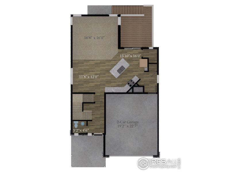 2D floor plan layout of this home in Wilson Commons, Loveland, CO (Image 4).