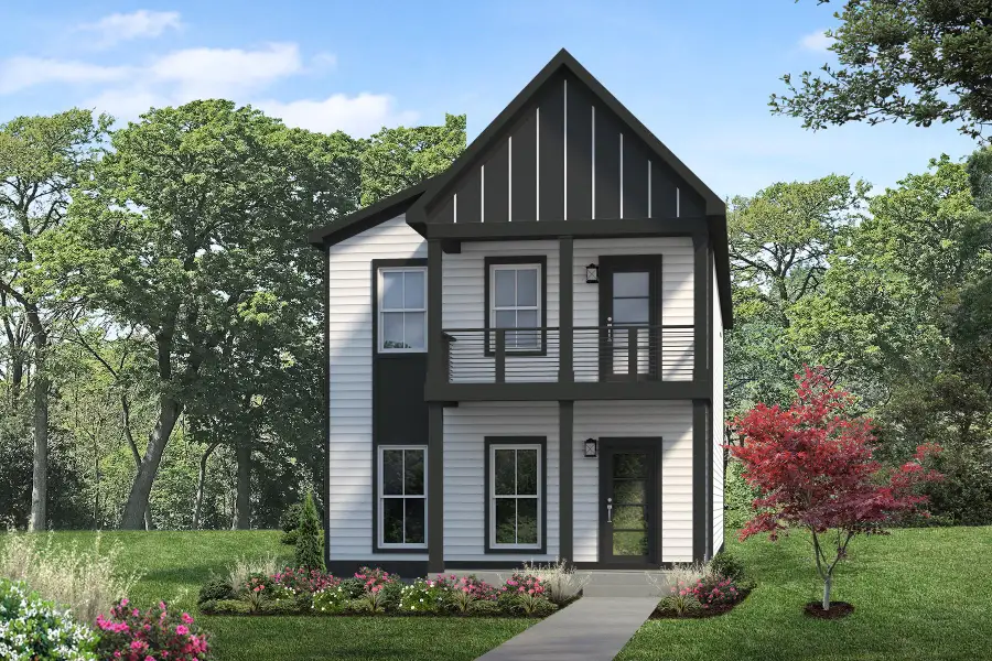 Front exterior of a new home in The Parks of Mill Town, Chattanooga, TN, highlighting curb appeal (Image 2). Front exterior of a new home in The Parks of Mill Town, Chattanooga, TN, highlighting curb appeal (Image 2).