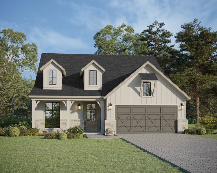 Plan 1544 Elevation B w/ Stone